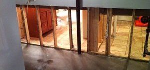 Water Damage Remediation Of Downstairs Flood